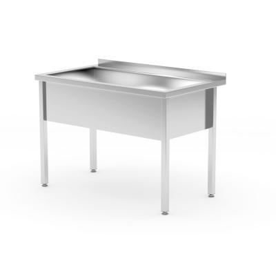 Stůl s jedním mycím dřezem – svařovaný, hloubka 700 mm, výška komory 300 mm, HENDI, Profi Line, 800x700x(H)850mm | 812853